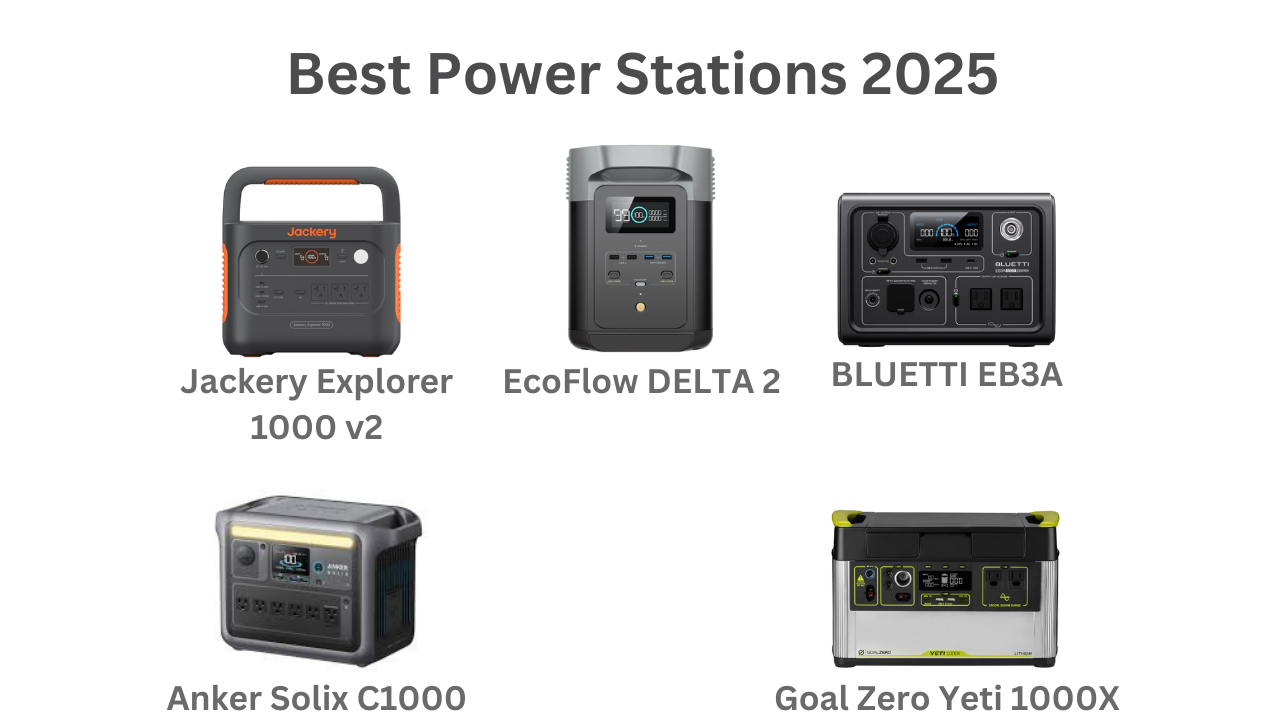 Top 5 Best Portable Power Stations of 2025 Comparison (Jackery, EcoFlow, Bluetti, Anker, Goal Zero)