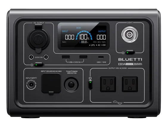 BLUETTI EB3A with wireless charging pad