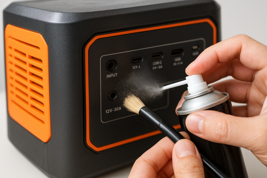 Cleaning dirty input ports on Jackery power station