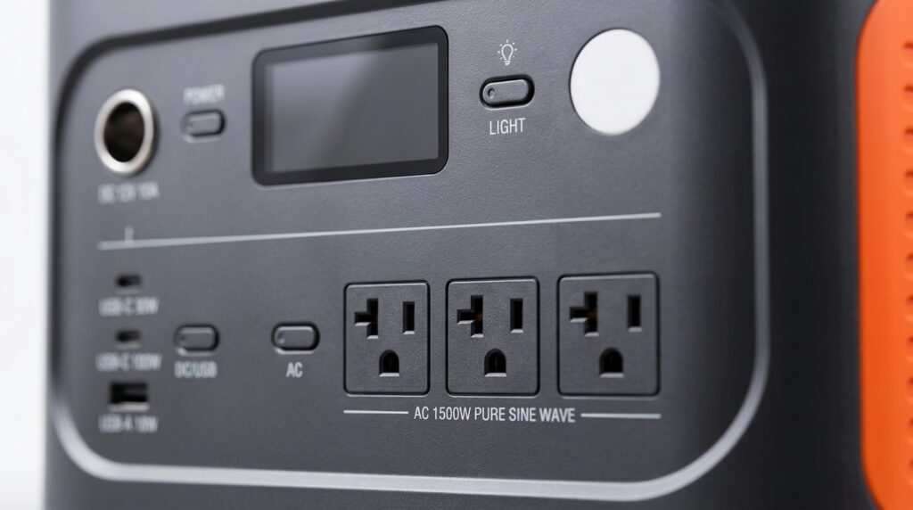 Testing the 1500W AC output ports for the jackery explorer 1000 v2 review.