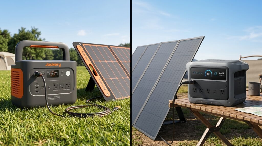 Testing the off-grid solar charging speeds in our jackery explorer 1000 v2 vs anker solix c1000 comparison.