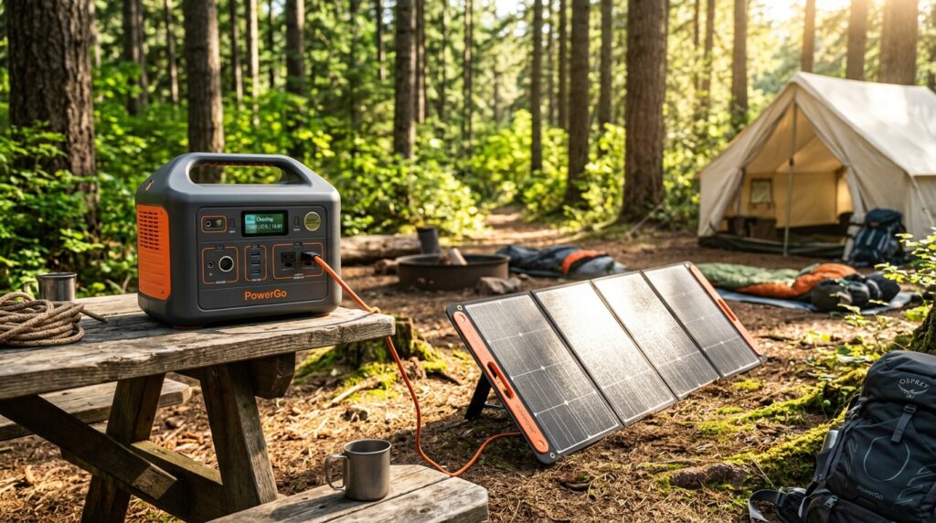 Best solar panels for Jackery Explorer 1000 v2 charging outdoors during a camping trip.