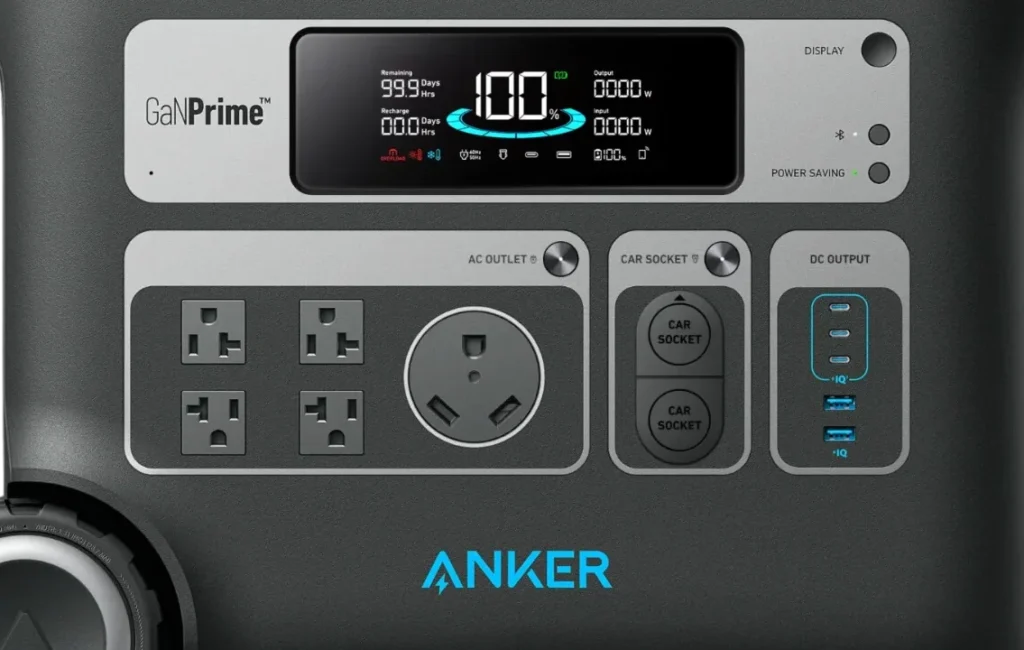 Anker SOLIX F2000 front panel 30A RV port