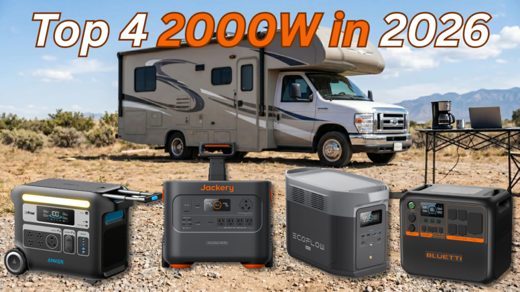 The 4 best 2000W portable power stations for home backup and RV camping in 2026.