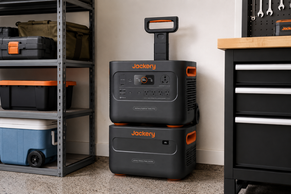 Jackery Explorer 2000 Plus expandable home backup power station.