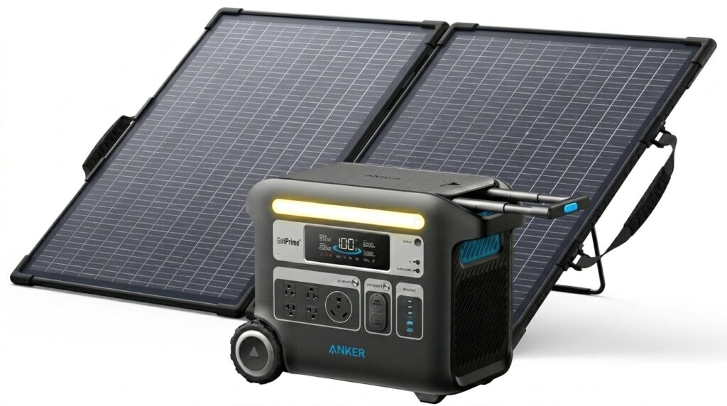 The lightweight PS100 Bifacial chosen as the best solar panels for Anker SOLIX F2000 for portability.