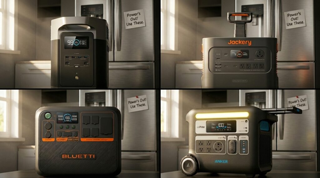 The top four 2kWh models competing for the title of the best solar generator for refrigerator backup.
