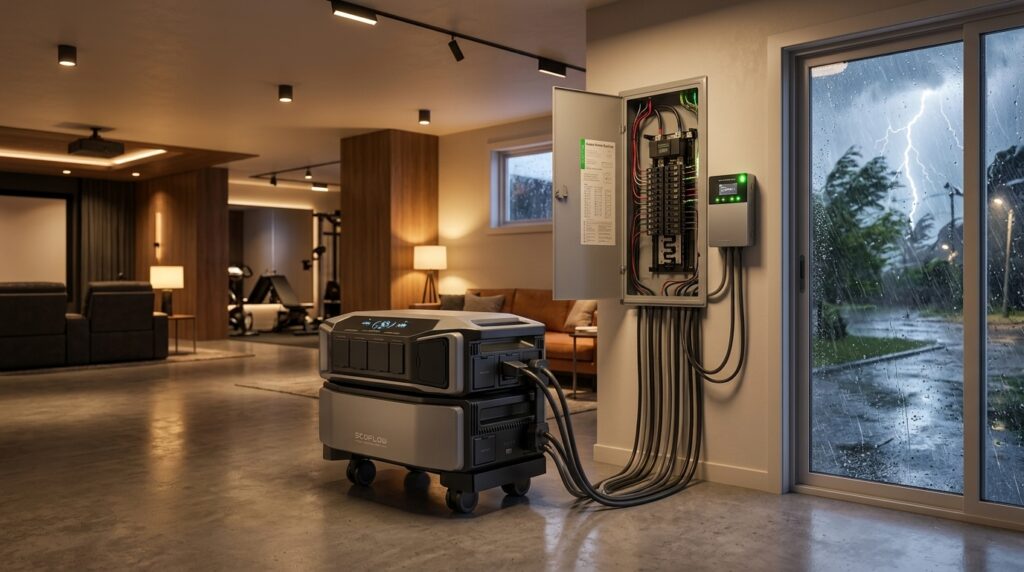 EcoFlow DELTA Pro Ultra representing the best whole home battery backup system during a storm