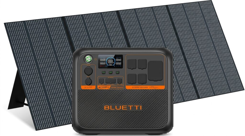 BLUETTI PV350 connected to the power station, representing the best solar panels for BLUETTI AC200PL.