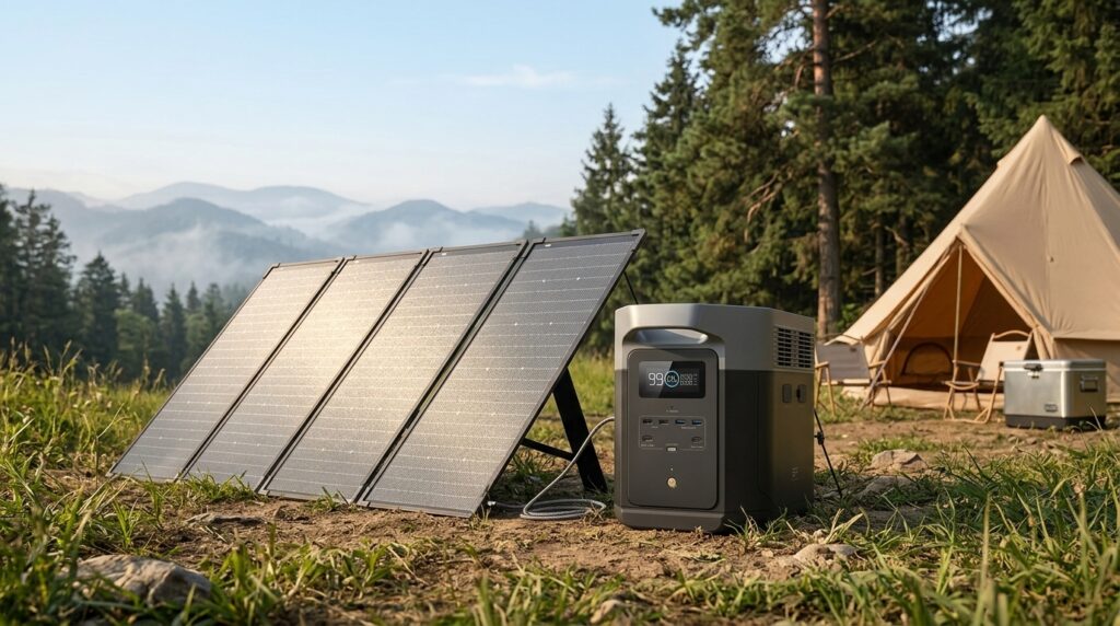 The massive EcoFlow 400W acting as the best solar panels for EcoFlow DELTA 2 Max charging speed.