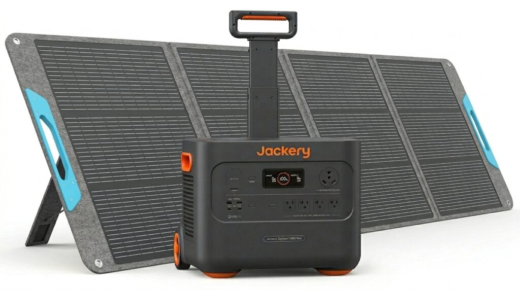 Renogy 200W portable alternative used as the best solar panels for Jackery 2000 Plus on a budget.
