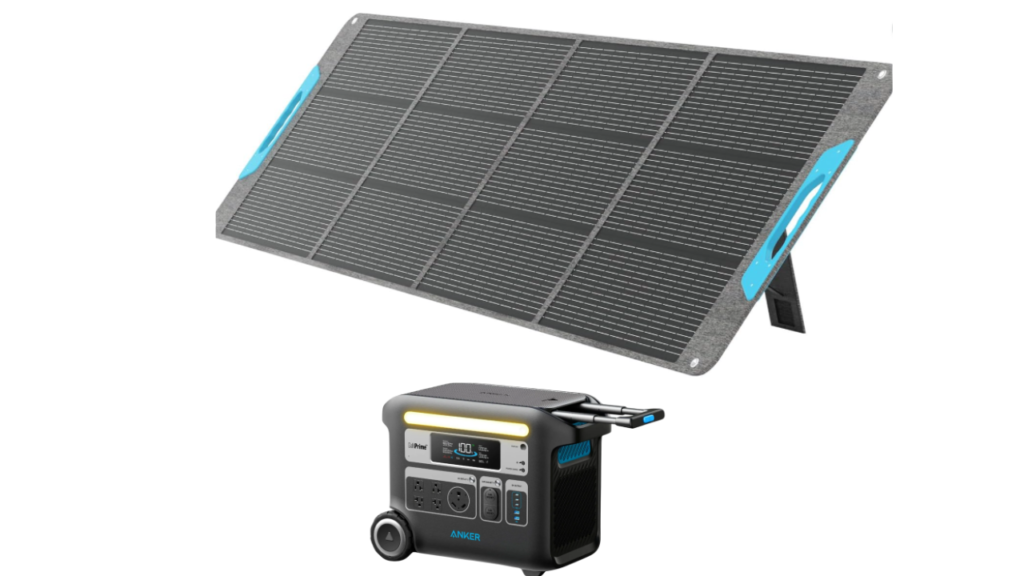 Renogy 200W portable alternative used as the best solar panels for Anker SOLIX F2000 on a budget.