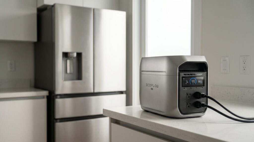 A modern home kitchen setup showcasing our ultimate ecoflow delta 3 max review.