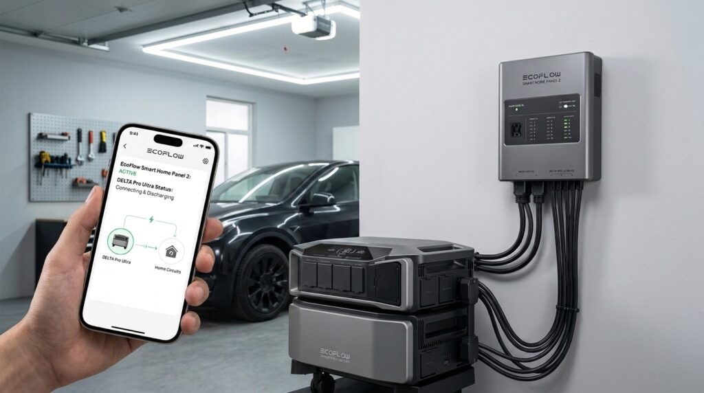 Testing the Smart Home Panel 2 integration for the ecoflow delta pro ultra review.