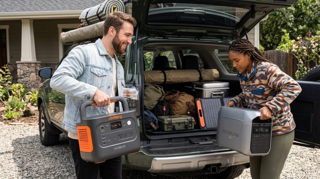 Highlighting the lightweight design and portability in the ecoflow delta 3 plus vs jackery 1000 v2 review.