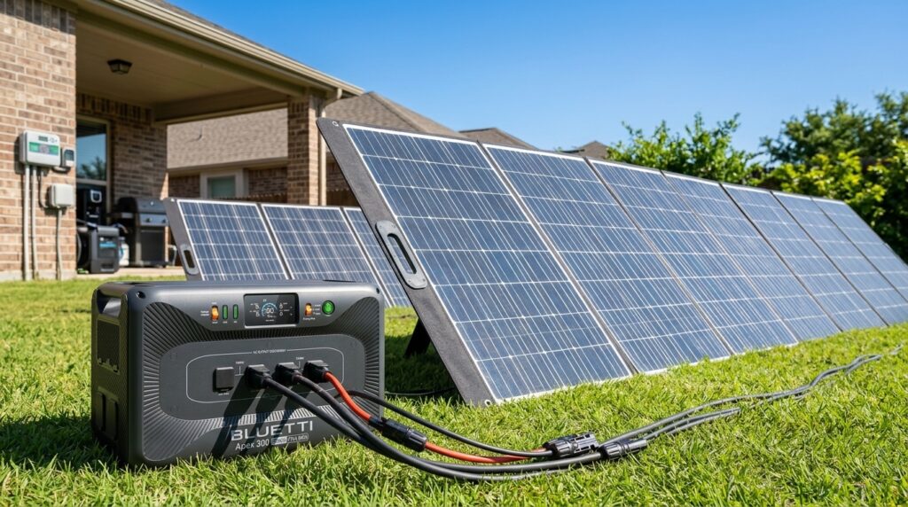 Testing the rapid off-grid solar charging speeds for the bluetti apex 300 review.