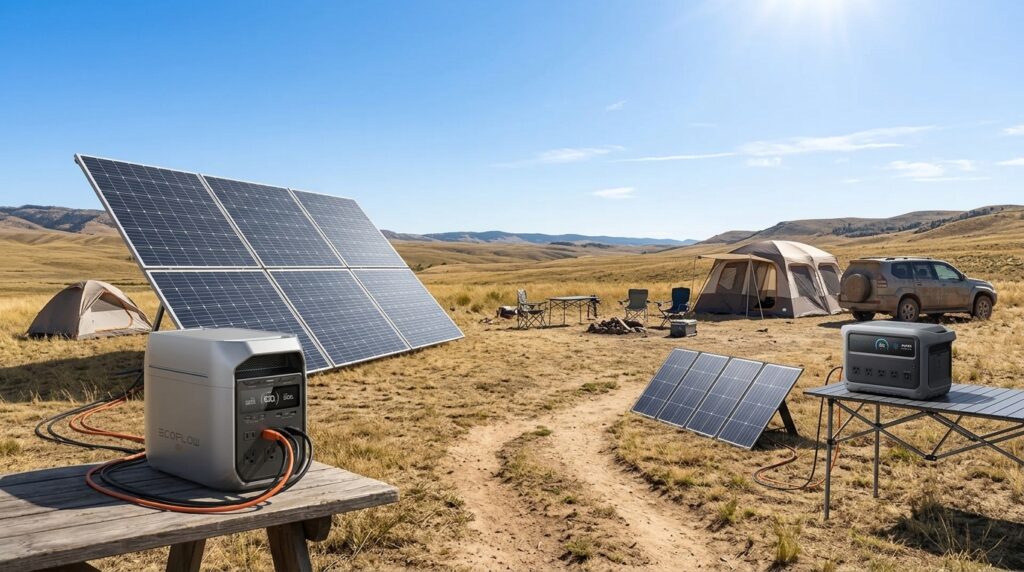 Evaluating the off-grid solar charging speed in our ecoflow delta 3 plus vs anker solix c1000 comparison.