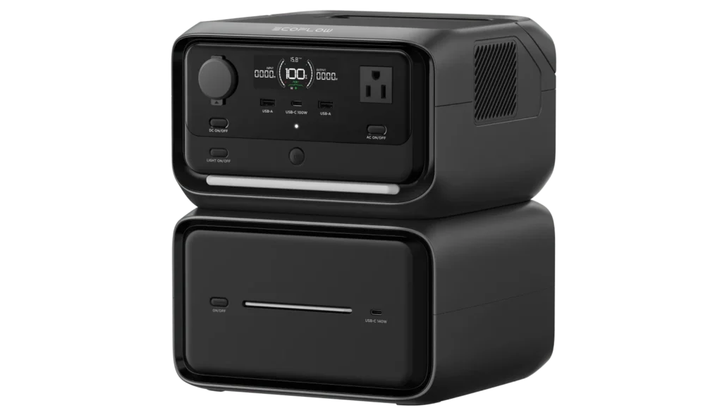 Examining the snap-on modular battery system in our ecoflow river 3 plus review.