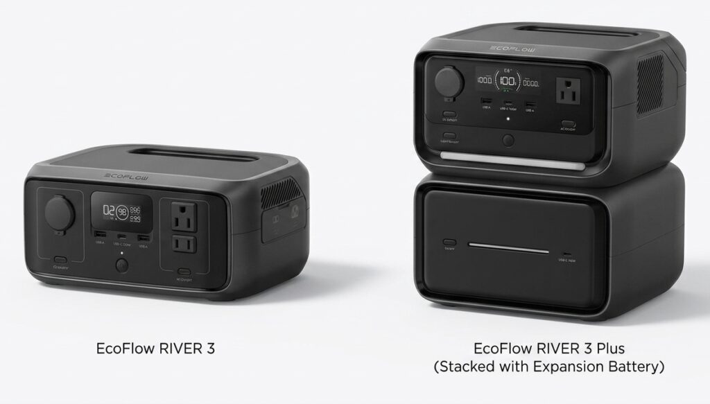 Examining capacity and expansion options in the ecoflow river 3 vs river 3 plus matchup.