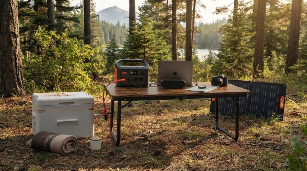 A beautiful camping setup showcasing our ultimate jackery explorer 300 review.