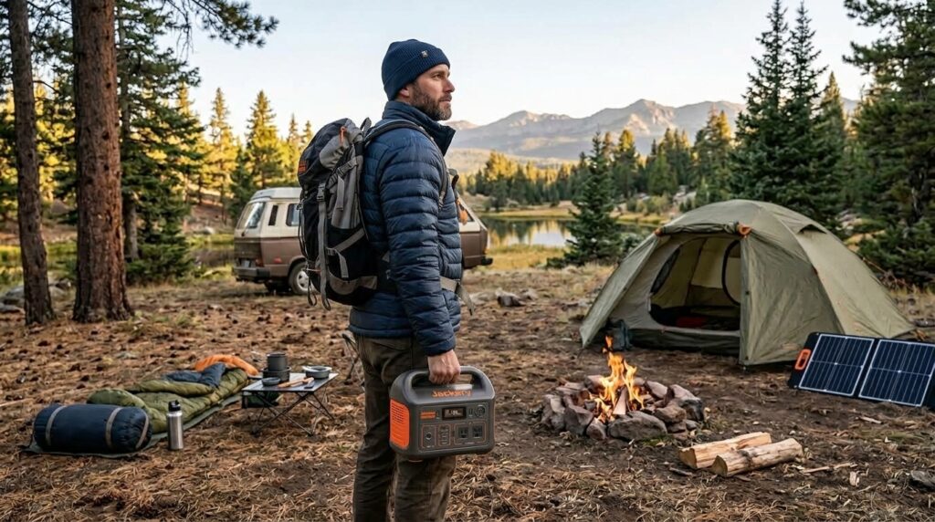 Examining the rugged, lightweight design in our jackery explorer 300 review.